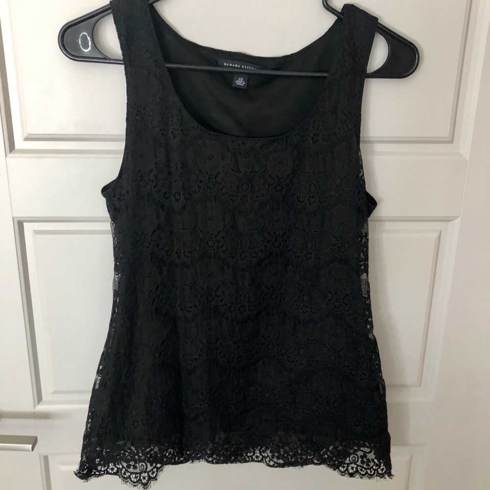 Black banana republic lace top